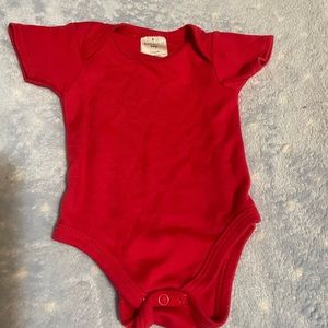 Laura Ashley 0-3 month plain red onesie